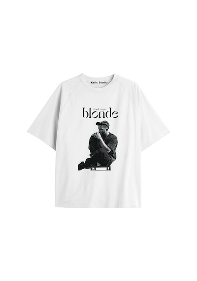 Kalic Studio Unisex Erkek Kadın Blond Frank Ocean Beyaz T-shırt Frankbeyaz11