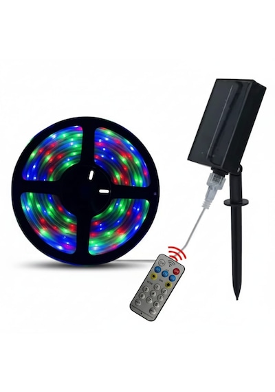 50 Watt Güneş Panelli Solar 10 Metre Hortum Şerit Led Rgb Rgb