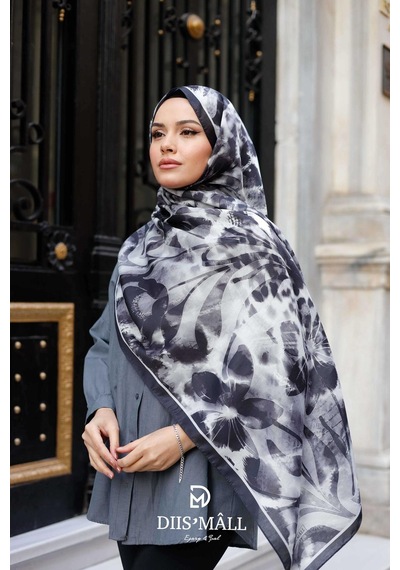 Mimiyum Sarmaşık Leopar Şal Siyah
