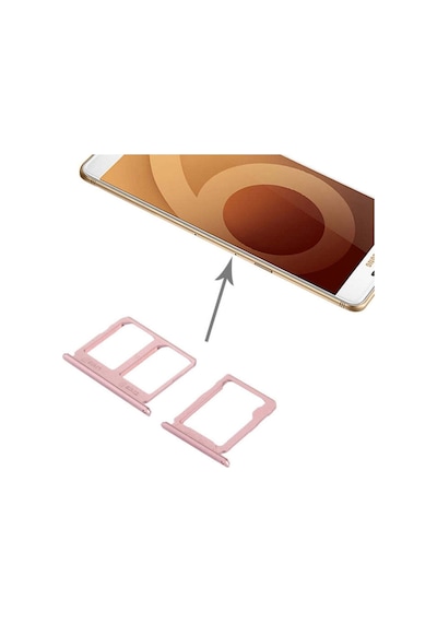 Samsung Galaxy Uyumlu C9 Pro / C9000 Rose Gold Sim Kart Tepsisi + Mikro Sd Kart Tepsisi