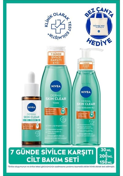 Tr Derma Skin Clear Hyaluronik Asit, Niasinamid Ve Pro-vitamin B5 İle Sivilce Karşıtı Serum 30ml, Yüz Temizleme Jeli