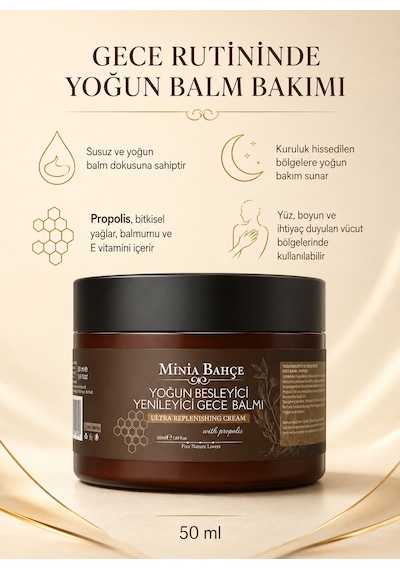 Minia Bahçe Yoğun Besleyici ve Yenileyici Gece Balmı 50 ML