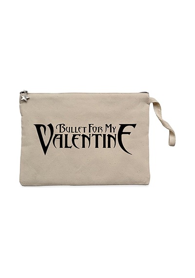Bullet for My Valentine Logo Krem Clutch Cüzdan / El Çantası Krem