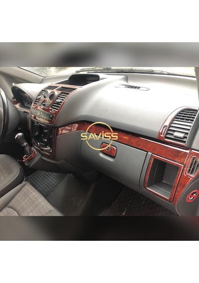 Mercedes Vito uyumlu Gül desenli Maun Full Set,Torpido Konsol Kaplama , Maun Kaplama (Gül desenli)