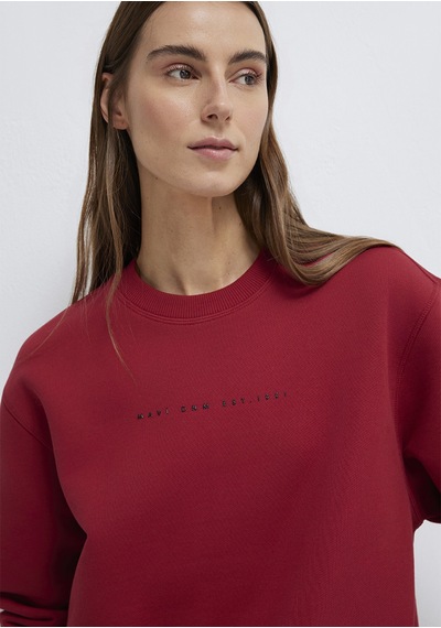 Mavi - Mavi Denim Baskılı Kırmızı Sweatshirt 1s10525-70424 Kırmızı
