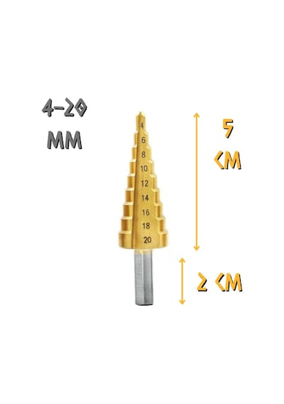 Kupa Tyson Çam Panç Kademeli Matkap Ucu - 4-20 Mm.