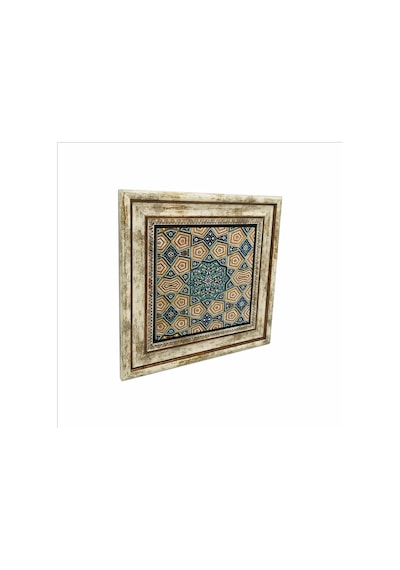Geometrik Rumi Desen Baskılı Taş Tablo 25x25