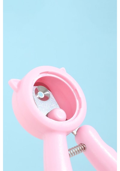 Çelik Pembe Emniyetli Hazneli Kedi Tırnak Makası Ve Törpü Set Cin823pm