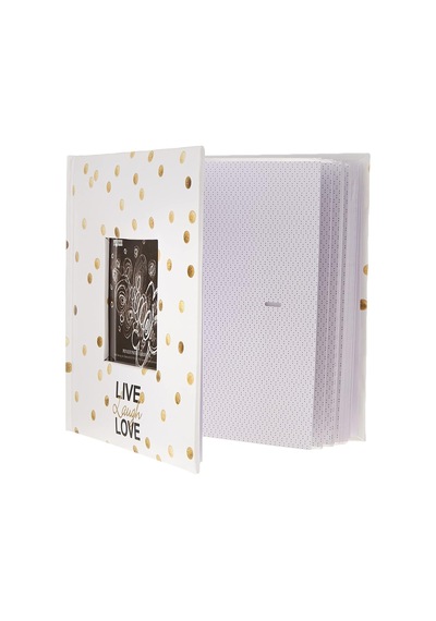 Lexroo Ev-246/l Golden Dots Live Laugh Love 200 Pkt 4x6 Photo Album Fotoalbum Papier Pocket