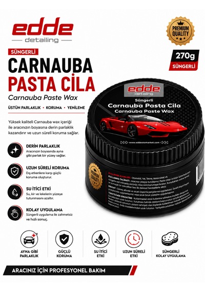 Edde Araba Araç Oto Süngerli Pasta Cila Oto Detailing 230g