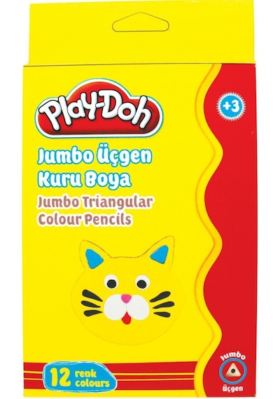 Play-doh 12 Renk Jumbo Üçgen Kuru Boya Ku008