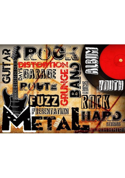 Müzik Temalı - Metalica Yazılı Özel Tasarım Duvar Kağıdı