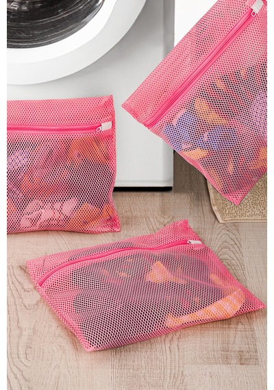 3 Adet Bebek Çocuk Çorap Yıkama Filesi Pembe Diğer