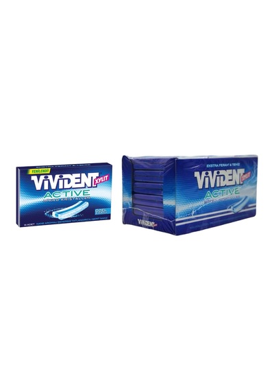 Vivident Active Ekstra Ferah & Temiz Nane Aromalı Şekersiz Sakız 33 G X 18 Adet