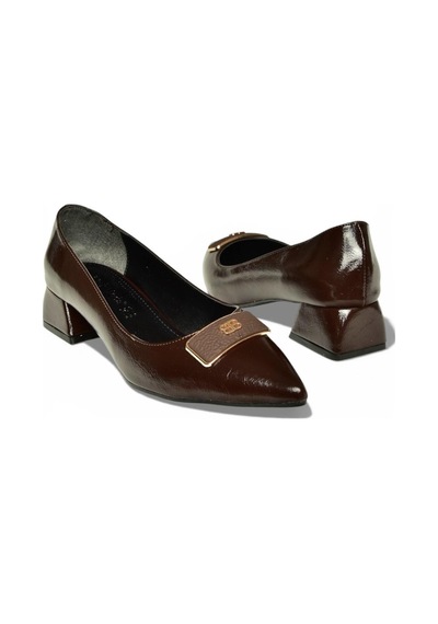 Fox Shoes Y820771260 Kahverengi Rustik Alçak Topuklu Kadın Ayakkabı Kahverengi