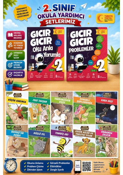 2.sınıf Gıcır Gıcır Oku Anla Yorumla + Problemler + 10 Lu Hikaye Seti