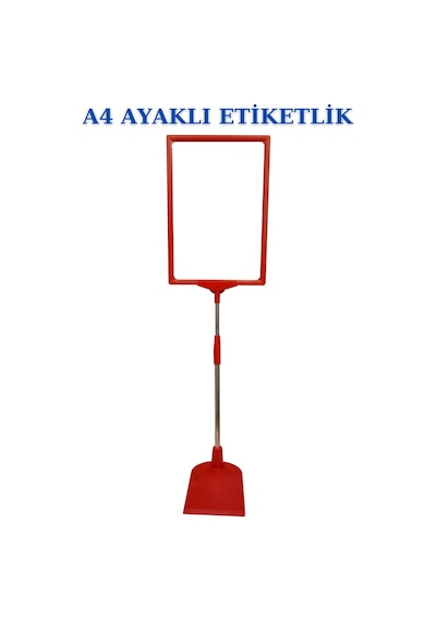 5 Adet Mavi A4 Ördek Ayaklı Fiyat Etiketi - Sepet, Stand, Teşhir, Askılık, Çerçeveli Fiyat Etiketi Mavi
