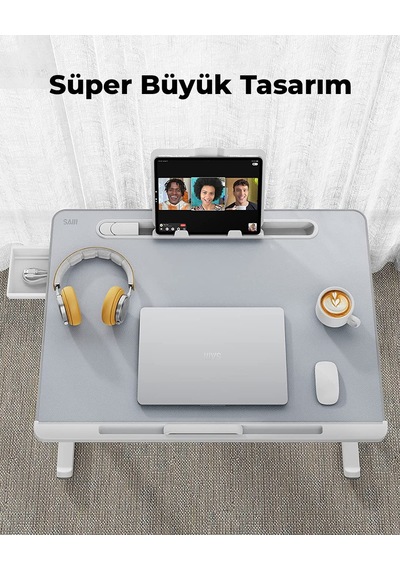 Saiji K8 Ultimate LED Masa Işıklı Dizüstü Çalışma Masası Gri