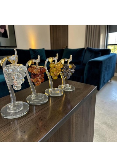 Crystal Grape Dekoratif Cam Üzüm Obje El Yapımı Şık Ev Aksesuarı