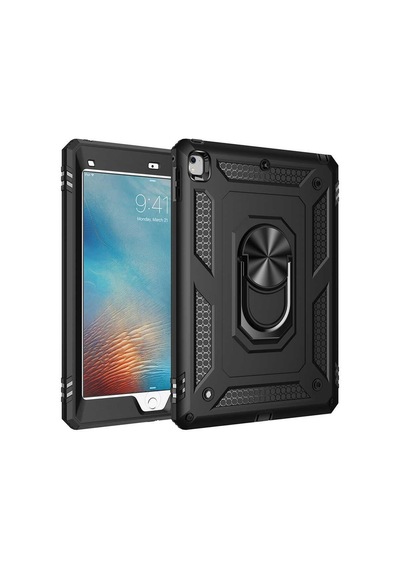 Apple Uyumlu iPad  9.7 2018 6.nesil / iPad  9.7 2017 5.nesil Yüzüklü Standlı Armor Zırh Vega Ultra Koruma Arka Kapak