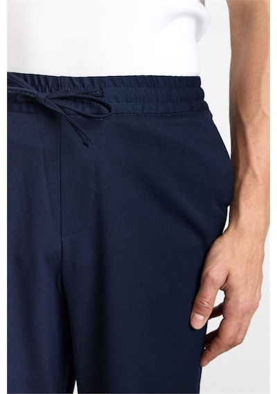 Süvari Lacivert Slim Düz Twill Lastikli Jogger Pantolon Spn2020500028-m09