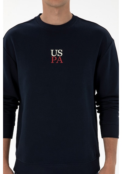 U.S. Polo Assn. Erkek Bisiklet Yaka Comfort Fit Lacivert Basic Sweatshirt 50313760-VR033