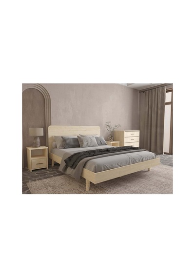Softwood Masif Ahşap Yatak Odası Takımı 2 Kapaklı Vernik 160x200