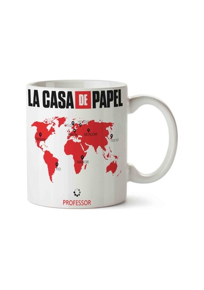 La Casa De Papel 4 Kupa Bardak Çok Renkli