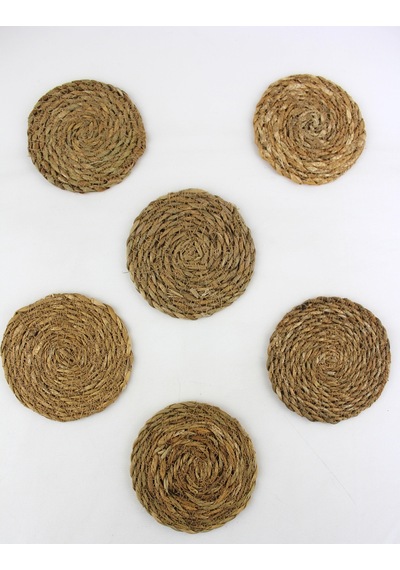 6 Lı Hasır Çay Altlığı Çay Tabak 10,5cm