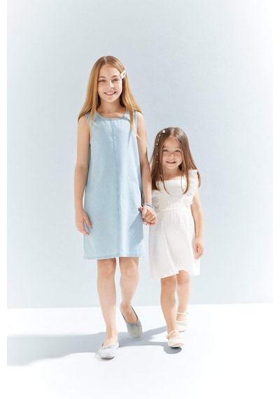 DeFacto Kız Bebek Kolsuz Poplin Yazlık Elbise E8395A525SMER105
