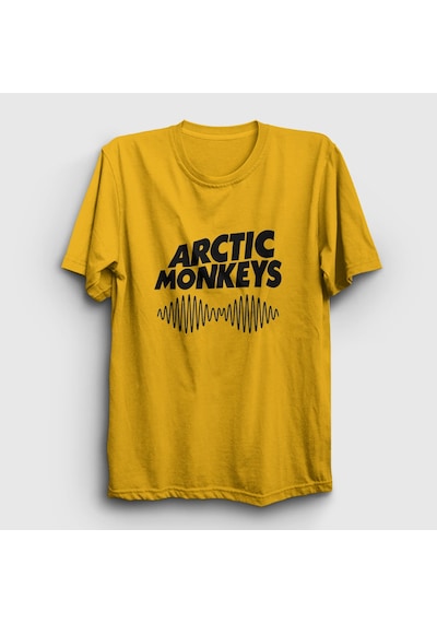 Presmono Unisex Cover Arctic Monkeys T-shirt Sarı