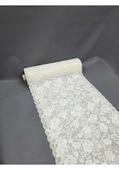 Pvc Küpür Dantel Raf Ve Dolap Örtüsü Runner Krem 40 Cm Eninde Bej