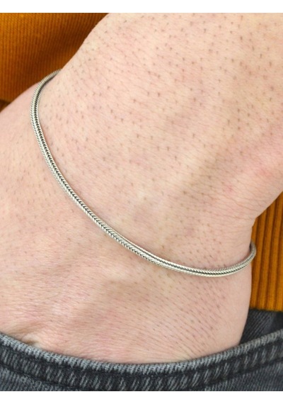 Gümüş Tilki Kuyruğu Zincir Bileklik Unisex