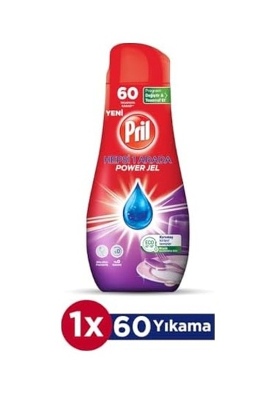 Pril Hepsi 1 Arada Jel Standart 60 Yıkama Bulaşık Deterjanı 1 X 1080g