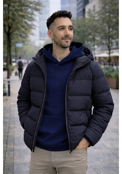 Luxic Core Oversize Erkek Kapüşonlu Sweatshirt Geniş Kalıp, Rahat Kesim, Günlük Ve Şık Kullanım Lacivert