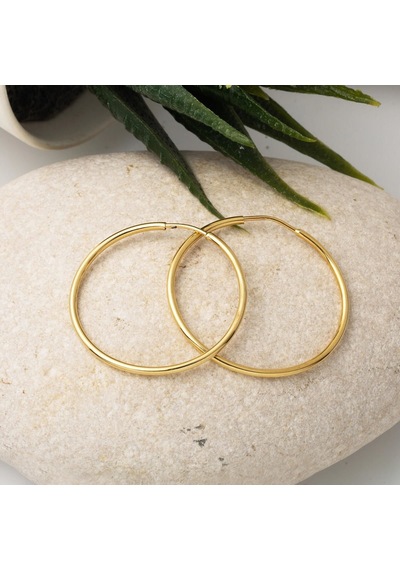 Bilezikci Altın Halka Küpe 14 Ayar 3,5 Cm. Çaplı Kpads14k29579