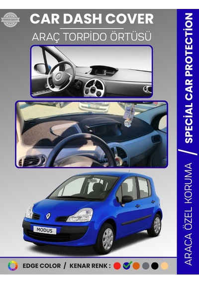 Renault Modus 2004-2012 Torpido Örtüsü Ön Göğüs Koruma Torpido Koruma Tam Uyum Çatlamayı Önler - 169 Stiloto