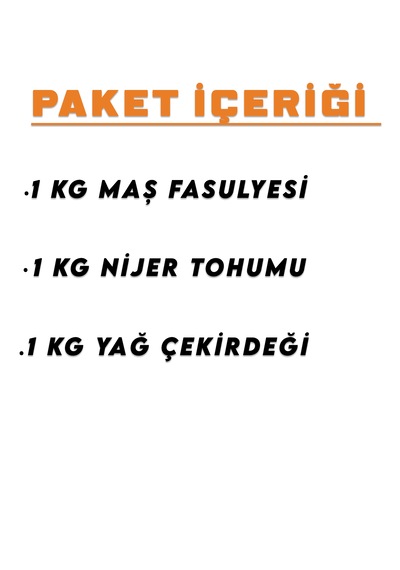 İpek Değirmen Maş Fasulyesi Papağan Çekirdeği Nijer Tohumu Papağan Yemi 3 x 1 KG
