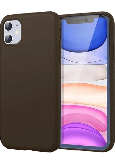 Apple Uyumlu   iPhone 11 Kılıf First Silikon - Kahverengi