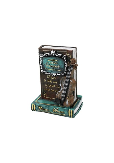 Gitar - Kitap Vintage Dekoratif Biblo - Kumbara 21x14x10cm Reçine 5691