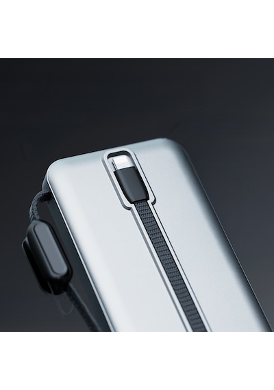 Lenyes Px1004d Dijital Led Ekranlı Lightning Kablolu Powerbank 22.5w 10.000mah Gümüş