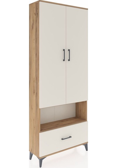 Arges Dolap 3 Raflı Tek Çekmeceli Tek Askılı 88x30x221 Çam-aytaşı Atlas Çam