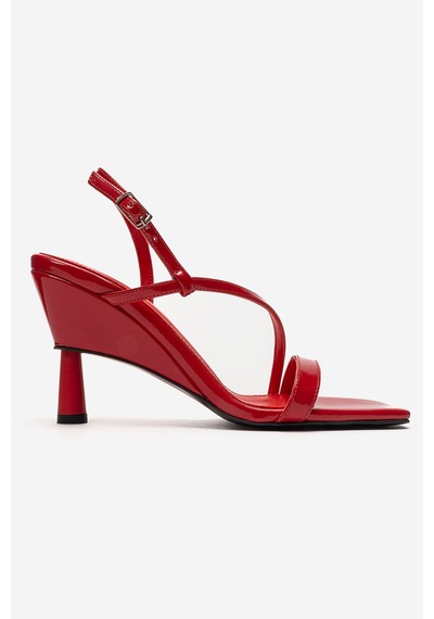Luvishoes Jolene Kırmızı Rugan Kadın Topuklu Ayakkabı