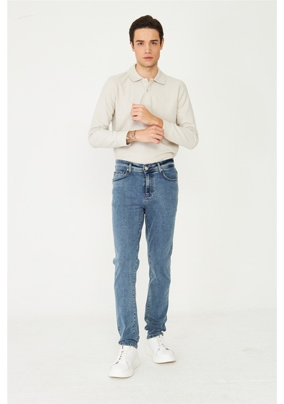 Mavi Düz Kesim Modern Jean Pantolon Mavi
