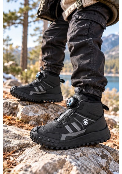 Muggo Torky Bağcık Ayar Mekanizmalı Kalın Taban Unisex Çocuk Günlük Outdoor Trekking Bot Siyah Muggo Torky Bağcık Ayar Mekanizmalı Kalın Taban Unisex Çocuk Günlük Outdoor Trekking Bot Siyah
