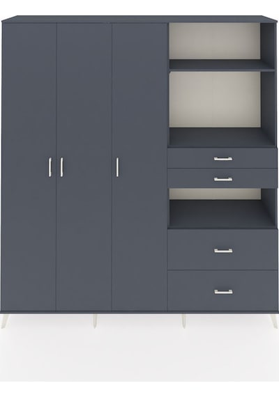 Hyperion Dolap 12 Raflı 4 Çekmeceli Tek Askılı 220x44x243 Antrasit-antrasit/antrasit Antrasıt/antrasıt Hyperion Dolap 12 Raflı 4 Çekmeceli Tek Askılı 220x44x243 Antrasit-antrasit/antrasit Antrasıt/antrasıt