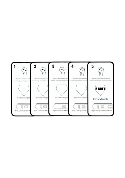 Pp Apple iPhone 15 Uyumlu İle Ekran Koruyucu Tam Kaplayan 5li Set