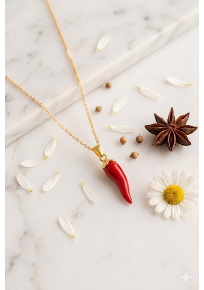 925 Ayar Gümüş Papatya Silver Biber Kolye.rose.gold.rodaj