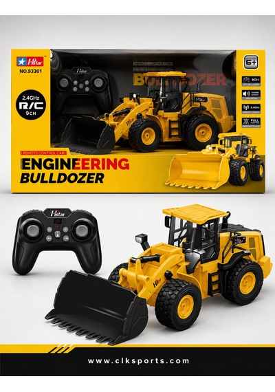 C Toys Uzaktan Kumandalı Buldozer Ekskavatör - Kutu Ölçüsü: 44.5 Cm , 2.4g , 1:16 Ölçekli , Şarjlı