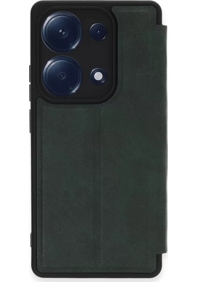 Newface Xiaomi Redmi Note 13 Pro 4g Kılıf Flip Cover - Koyu Yeşil Resimdeki